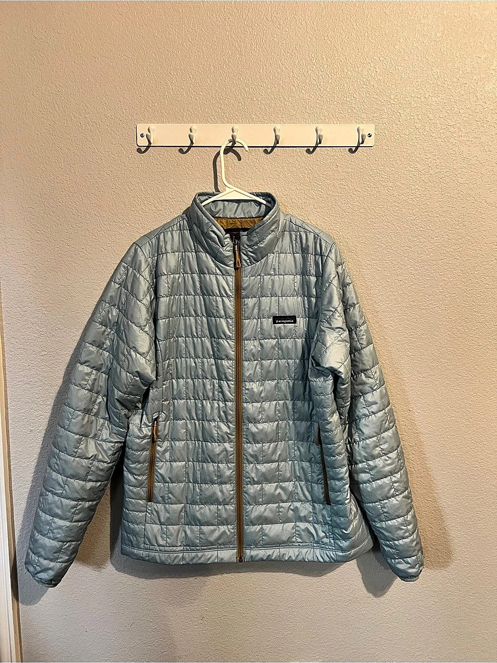 Patagonia Women's Micro Puff Jacket Quilted Puffer Blue XL Rare Color Combo
